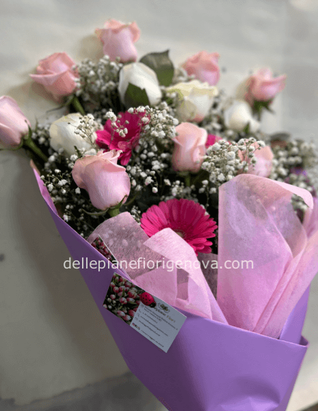 Mazzo stelo lungo rosa tenue S