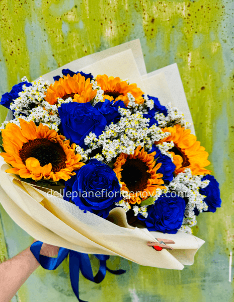Bouquet giallo e blu