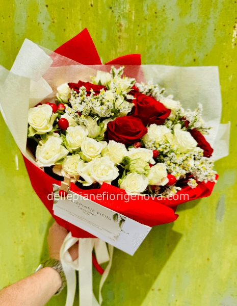 Bouquet per Laurea Rosso e Bianco