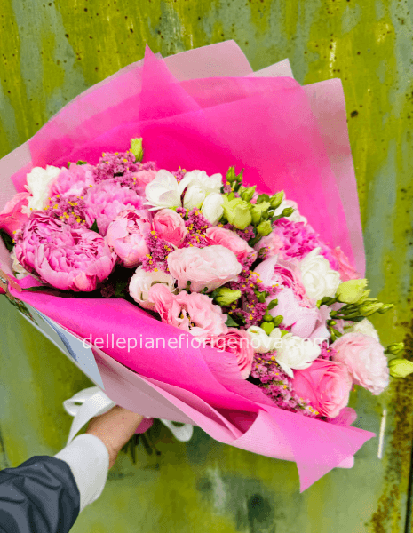 Bouquet Tonalità Bianco e Rosa