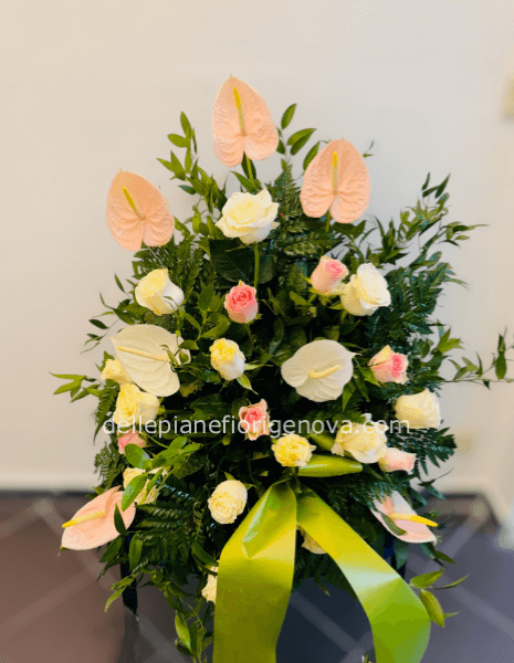 Addobbo funebre con fiori freschi assortiti Prodotto abilitato