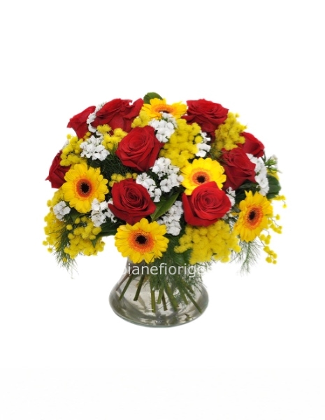 Bouquet Gerbere e Mimosa S