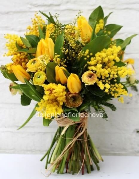 Bouquet Tulipani e Mimosa