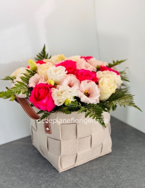 FlowerBag con cestino in tessuto